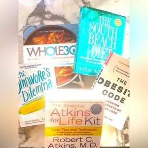 5xDR. ATKINS LIFE KIT/SOUTH BEACH DIET-Weight Loss Book Bundle + BONUS BOOK